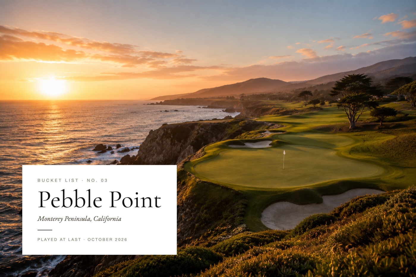 Bucket List print — Modern Editorial design, shown with a sample photo and sample copy