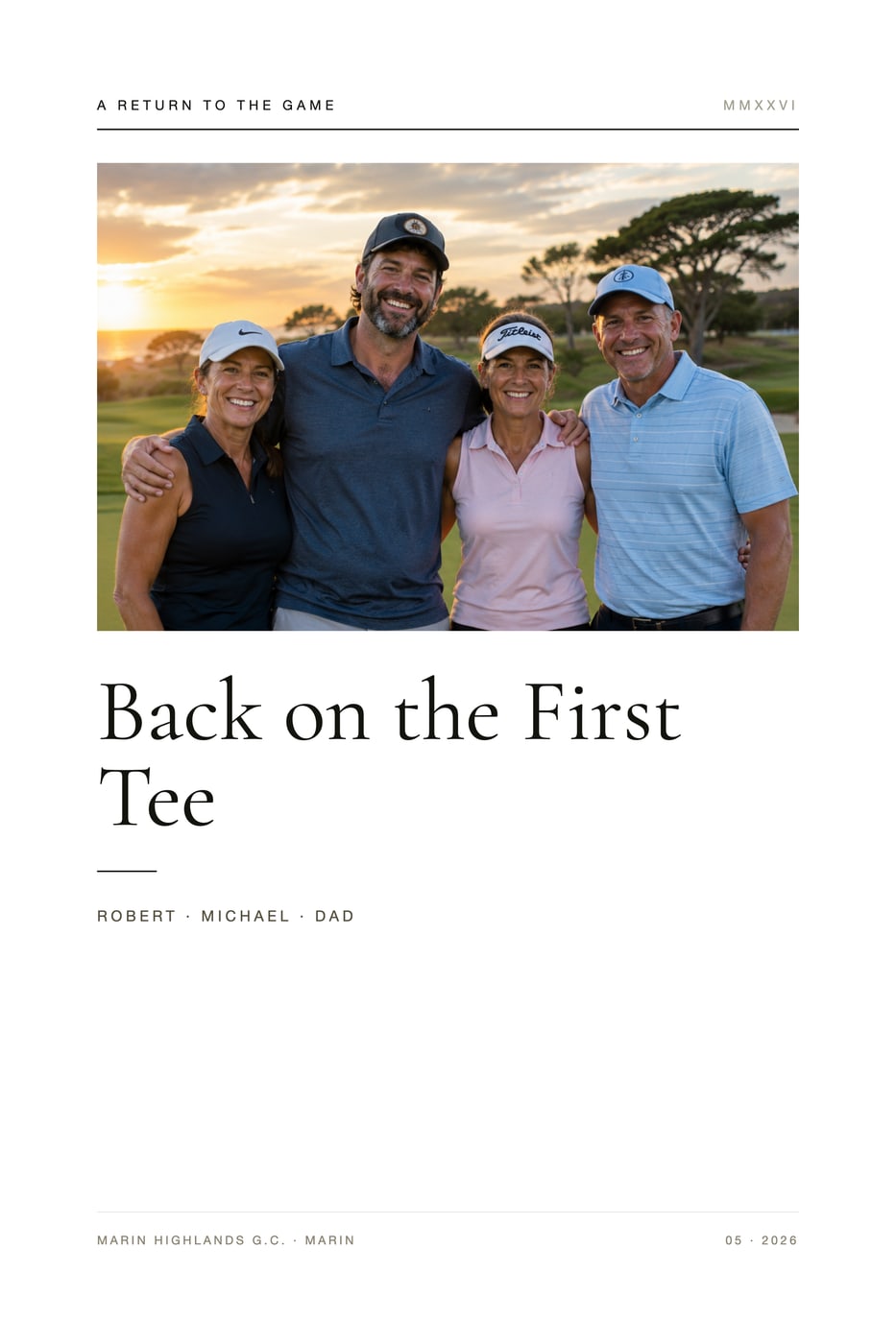 The Comeback print in the Modern Editorial design, shown with a sample photo and sample copy
