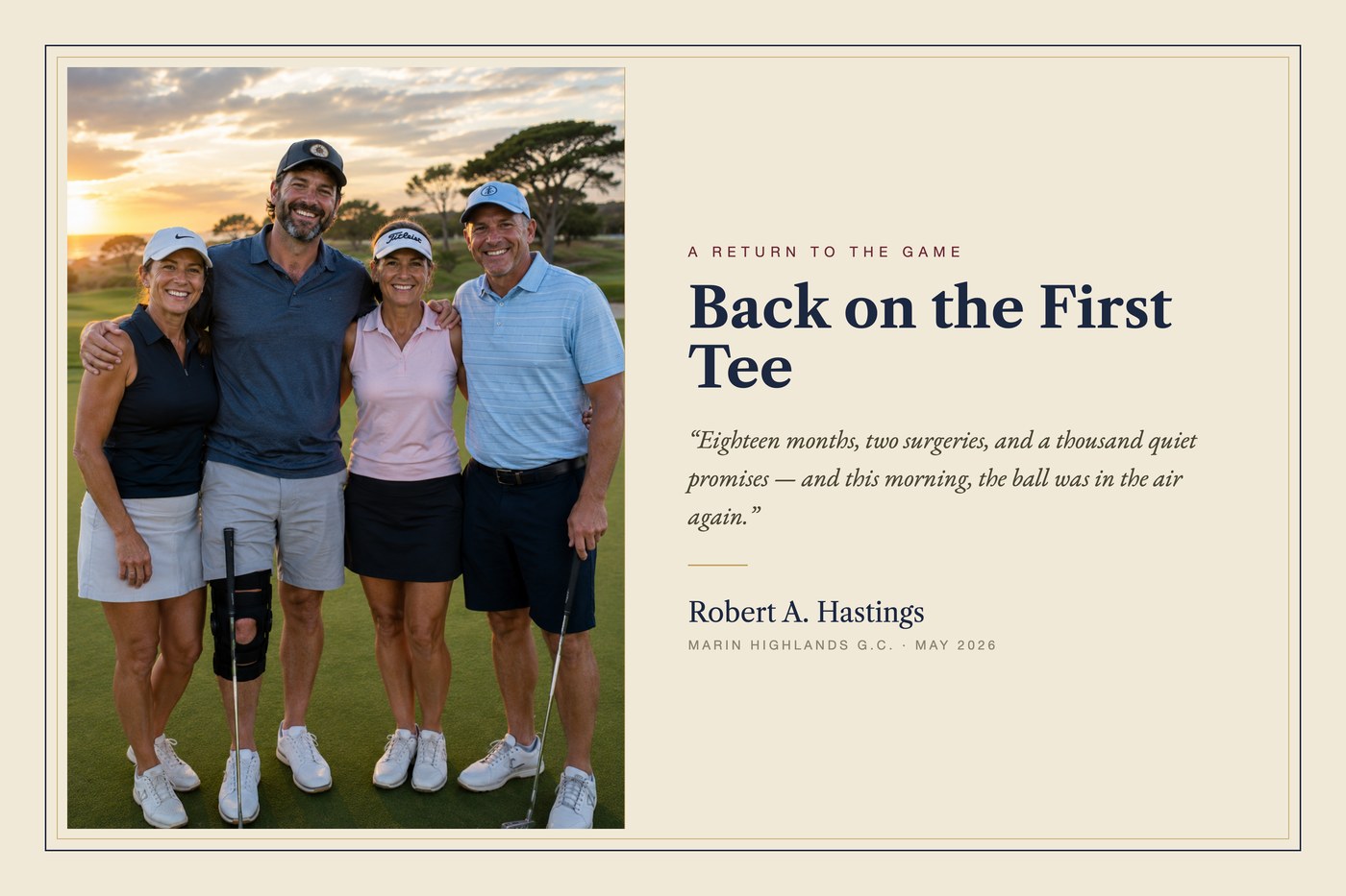 The Comeback print — Heritage design, shown with a sample photo and sample copy